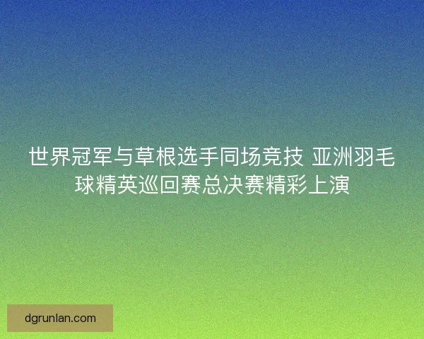 世界冠军与草根选手同场竞技 亚洲羽毛球精英巡回赛总决赛精彩上演 世界冠军与草根选手同场竞技 亚洲羽毛球精英巡回赛总决赛精彩上演